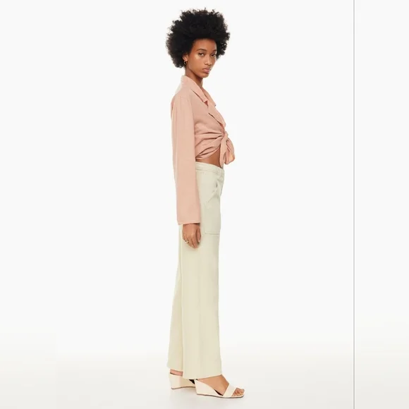 WILFRED Modern Utility Pant Wide Leg Trouser GD Birch White 2 Aritzia - Picture 4 of 13